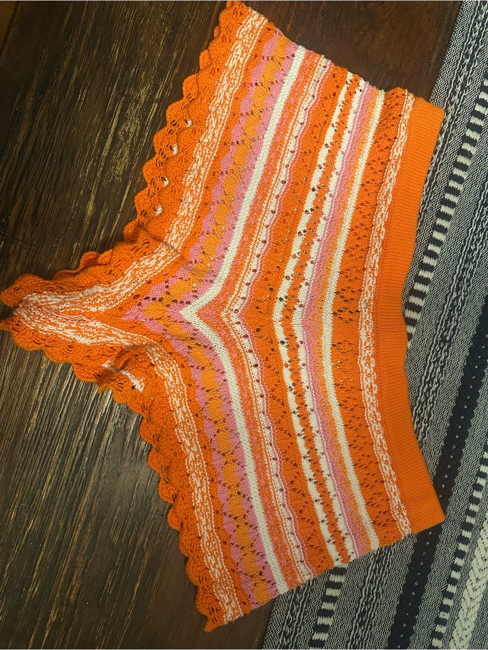 H&M Orange, Pink, White Crochet Knit Shorts